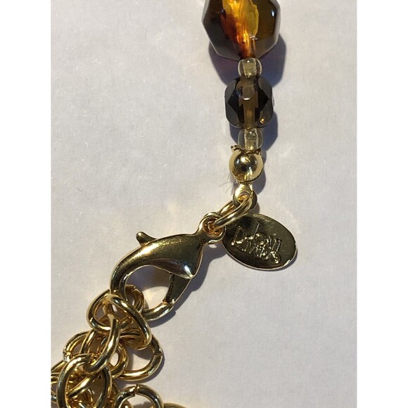 Joan Rivers Signed Necklace QVC Faux Amber Long Animal Print Leopard Cheetah - Picture 3 of 6